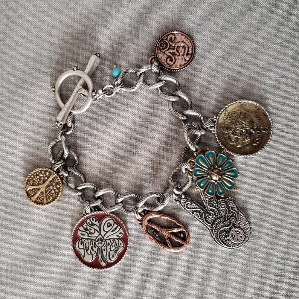 Lucky Brand Peace Love Charm Bracelet